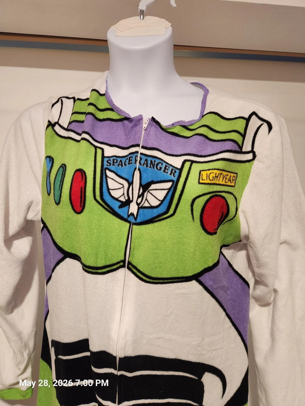 Adult Buzz Lightyear Onesie - White & Green - Picture 2 of 4